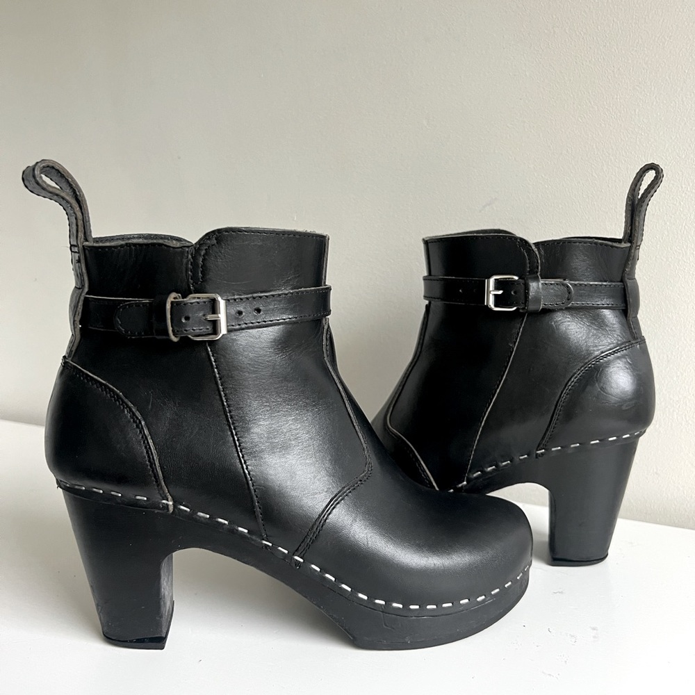 Swedish Hasbeens Women's 465 Black Ankle Boot 38/8